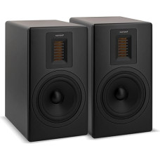 sonoro Orchestra raamaturiiuli kõlarikomplekt (2-Way Bass Reflex, puidust korpus, täiuslik täiendus Maestro'le) Design kõlarikarbid mustas/mustas värvitoonis