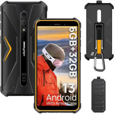 Ulefone Armor X12 Välitingimustes kasutatav mobiiltelefon Android 13 Go, 6GB + 32GB (SD-256GB) Robustne nutitelefon ilma lepinguta Odav 4860mAh, 13MP + 8MP 5.45 tolli HD+, IP68/69K veekindel 4G Dual SIM 3 kaardiga Slo