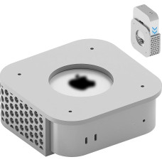 Geekria Desktop Computer Mount Under Desk Compatible with Apple 2024 Mac Mini M4 / 2024 Mac Mini M4 Pro, 3D Printed Monitor Mount, Wall Mount, Under Desk Stand, VESA Stand,