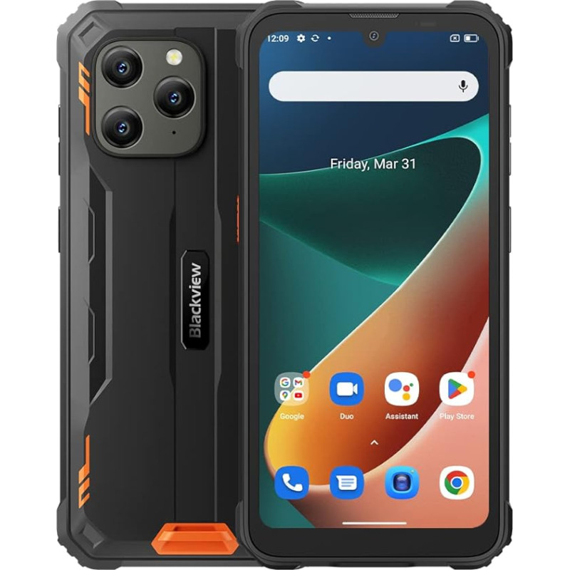 Blackview mobiiltelefon ilma lepinguta BV5300 Pro, ArcSoft® 13MP + 8MP, 7GB + 64GB (1TB laiendus), 3 kaardipesa, Android 12 Dual SIM IP68 veekindel nutitelefon, 6,1-tolline HD+, 6580 mAh