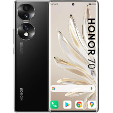 HONOR 70 nutitelefon 5G, Android-telefon, 256 GB, 6,67-tolline kumer OLED-ekraan (120 Hz), 54MP kolmekordne tagakaamera, 4800 mAh aku, 66W HONOR SuperCharge, must