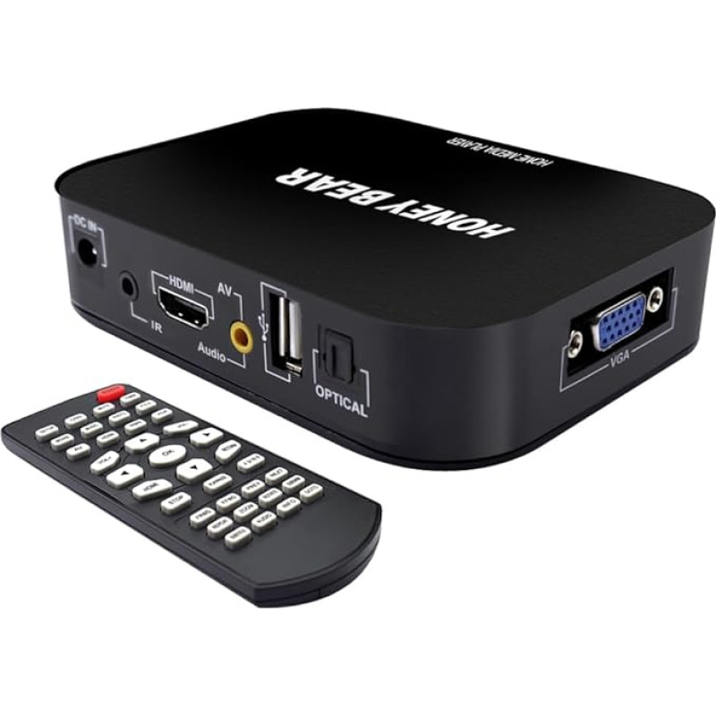 Honey Bear Full HD 1080P Media Player TV BOX 2TB välise kõvaketta jaoks, HDMI , AV ,USB, VGA, SD/MMC port