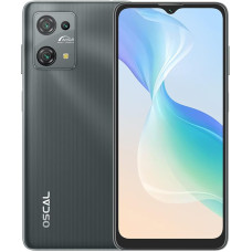 OSCAL C30 PRO Android 12 4G nutitelefon ilma lepinguta, Qcta-Core 4GB + 64GB, 6,5-tolline HD+, Dual SIM (3 kaardipesa) mobiiltelefon, 12MP + 5MP kaamera, 5080mAh aku, GPS sõrmejälg näo lukustuse avamine mustana