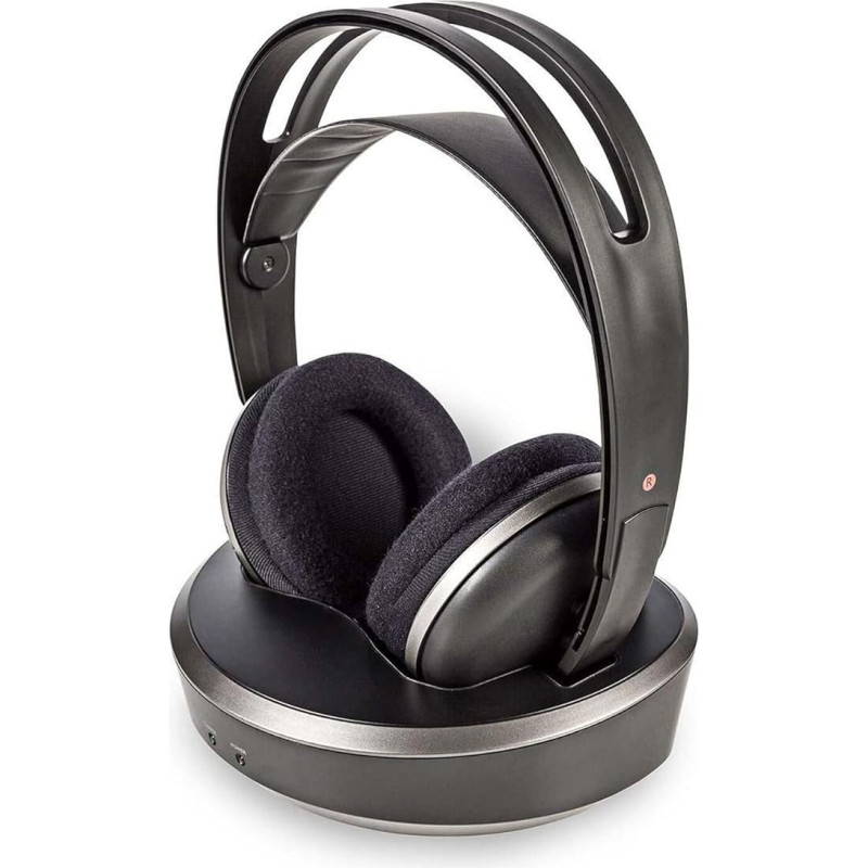 Nedis HPRF210BK Juhtmevabad kõrvaklapid | Raadiosagedus (RF) | Over-ear | Laadimisalus | Must / hõbedane