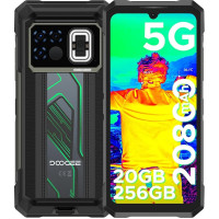DOOGEE Fire 6 Max 5G välistingimustes kasutatav mobiiltelefoni soojuskaamera, 20GB + 256GB 20800mAh 33W välistingimustes kasutatav nutitelefon ilma lepinguta, 50MP + 20MP öönägemine, kaks 120M taskulampi, 6,78-tolline FHD + 120Hz, LED