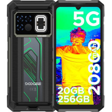 DOOGEE Fire 6 Max 5G välistingimustes kasutatav mobiiltelefoni soojuskaamera, 20GB + 256GB 20800mAh 33W välistingimustes kasutatav nutitelefon ilma lepinguta, 50MP + 20MP öönägemine, kaks 120M taskulampi, 6,78-tolline FHD + 120Hz, LED