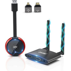 HDMI Wireless 5G 4K, traadita HDMI saatja ja vastuvõtja, 165FT traadita raadiosaatja HDMI & VGA Dual Screen Cast sülearvutist / PC / kaamera HDTV / projektor / monitor, toetab