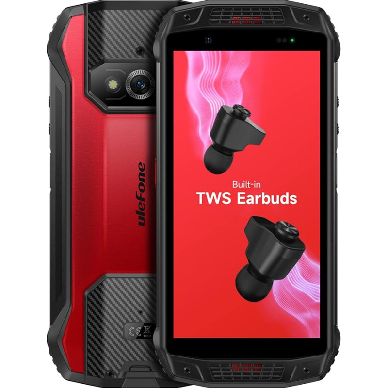 Ulefone Armor 15 Outdoor nutitelefon (sisseehitatud TWS kõrvaklapid), Android 12, kaks stereokõlarit, 5,45-tolline HD+ IP68 vastupidav mobiiltelefon ilma lepinguta, Helio G35 6GB+128GB, 16MP+13MP +12MP, NFC FM, Helio G35 6GB+128GB, 16MP+13MP +12MP, NFC FM