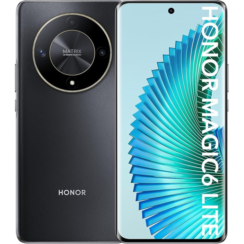 HONOR Magic6 Lite 5G nutitelefon 8+256GB, 120Hz 6,78-tolline AMOLED, 108MP kolmekordne tagumine kaamera, Android 13, Dual SIM, Google Play, NFC, must