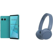 Sony Xperia 10 VII - 6,1-tolline 19,5:9 OLED 120 Hz, 5000 mAh aku, 16 mm ultralainurkobjektiiv, 3,5 mm heli, Android 15, IP65/68, türkiissinine + WHCH520