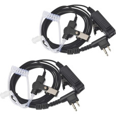 HYS Covert Acoustic Tube, politsei ihukaitsja kõrvaklapid, Walkie Talkie peakomplekt Inline PTT mikrofon Motorola CP040, CP140, XT600d, XT420, kahesuunaline raadio (pakend 2)