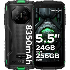 DOOGEE Fire 3 Ultra Android 15 AI väljas mobiiltelefon ilma lepinguta, 24GB + 256GB/2TB TF väljas nutitelefon, 8350mAh, Unisoc T7200, 5,5-tolline HD + 16MP Gemini AI + 20MP öönägemiskaamera, 4G LET