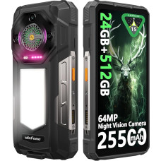 Ulefone Armor 33 väljas mobiiltelefoni AI nutitelefon 25500mAh 66W 24GB + 512GB / SD-2TB, 6.95 tolli FHD + 120Hz 118dB kõlar Android 15 1100LM mitmekülgse LED-valgusega 50MP + 64MP öövaatlus / 3-slotid