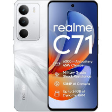 realme C71 nutitelefon 6 + 128 GB, valge luikene