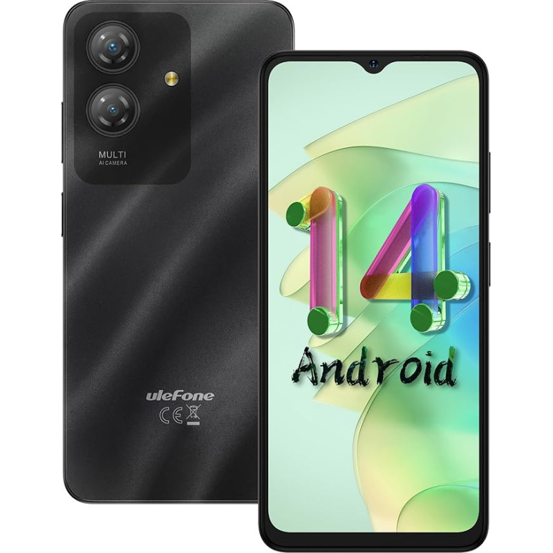 Ulefone Note 21 mobiiltelefon ilma lepinguta Android 14, 8GB + 128GB/1TB TF, 6,56-tolline HD+ 90Hz, 5000mAh nutitelefon ilma lepinguta, 13MP + 8MP, 4G Dual SIM mobiiltelefonid, nägu