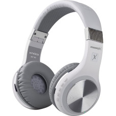Riwbox Bluetooth kõrvaklapid, XBT-80 kokkupandavad traadita stereokõrvaklapid üle kõrvade, mikrofoni ja helitugevuse regulaatoriga, juhtmega ja traadita, arvutile/ telefonidele/televisioonile (valge ja hõbedane)