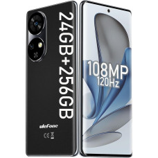 Ulefone Note 17 Pro nutitelefon ilma lepinguta, 2.4K Amoled 120Hz kõver ekraan, 108MP + 32MP kaamera Android 13 mobiiltelefon, 24GB + 256GB Helio G99 33W kiirlaadimisega 6.78 tolli FHD+ 5050mAh