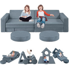 Mängu diivan lastele, modulaarne laste diivan diivan, mitmekülgne üle 500 vabalt ehitatava DIY kindluse mängimiseks, loovuseks, magamiseks, eemaldatav mängusohva lastele mängutuppa, magamistuppa