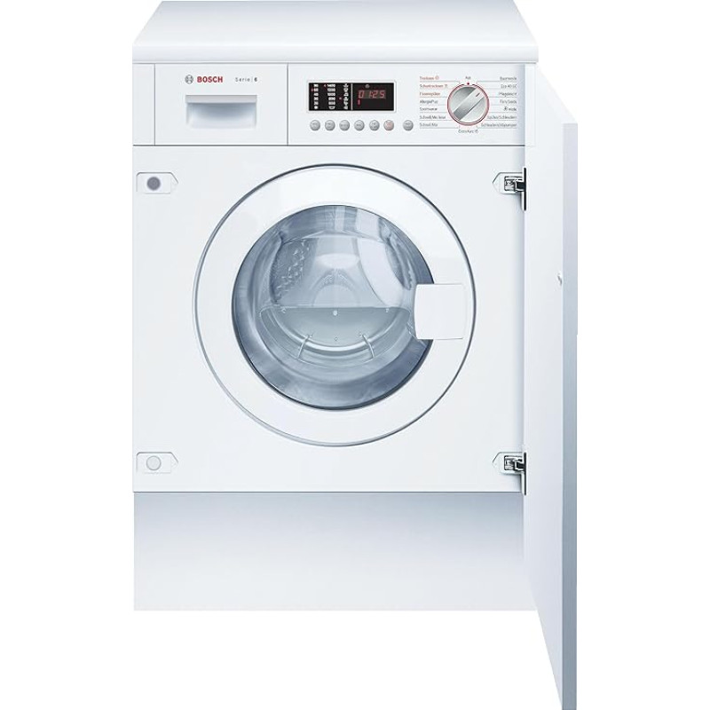 Bosch WKD28543 Series 6 sisseehitatud pesukuivati, 7 kg pesemine ja 4 kg kuivatamine, 1400 p/min, täituvus 7-4 kg, automaatne kuivatamine: Optimaalne kuivatamine, spordirõivaste programm, Quick & Mix Quiet