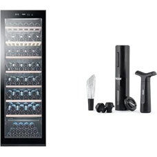 Haier WS171GA Veinikapp + Premium veiniavaja komplekt / 166 pudelit / kõrgus 185 cm / LED ekraan / UV-kindel klaaspaneel / vibratsioonivastane kompressor / sisevalgustus / mustas toonis