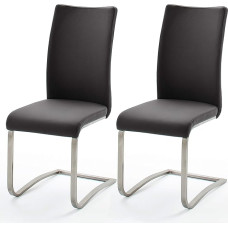 Robas Lund Söögitoa toolid nahast must 2 tk Maksimaalne koormus 130 kg Kiiktoolid lehmanahast raamiga Roostevabast terasest Comfort istme kõrgus