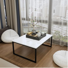 Kohvilaudade komplekt koos hoiuruumiga, kaasaegsed puidust pesaplaadid elutuppa, disaineri kesklaud (valge, 90 cm)