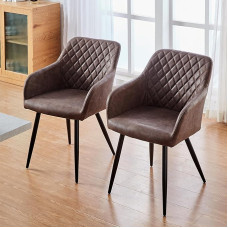 TUKAILAI komplekt 2 kunstnahast söögitooli, kaasaegsed köögitoolid, polsterdatud toolid, elutoa toolid, käetoed käetugedega, seljatugi, metallist jalad, kööki,