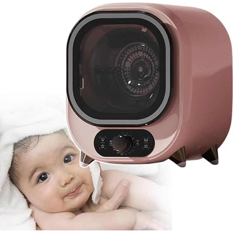 HCAUYNN ventileeritav pesukuivati, lauakondensaator, kaasaskantav mini-trummelkuivati, roosa