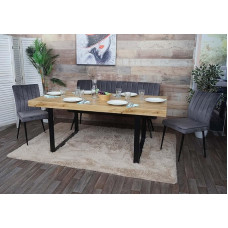 HWC-K16 Söögitoa 2 tooli ja pingi söögitoa komplekt Samet metallist tumehall