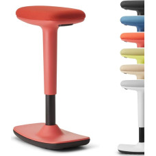 TREND OFFICE Dauphin To-Swift, Seisev iste, Seisev abivahend, kontoritool, kiiktooli funktsiooniga, libisemisvastane, ergonoomiline ja reguleeritava kõrgusega (50-75 cm) tervislikuks ja aktiivseks istumiseks, korallipunane
