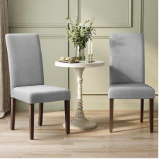 VASAGLE Söögitoa toolid 2 köögitoolist koosnev komplekt Parsons tool kõrge seljaga söögitoa köögi paks istmepadi 58 x 48 x 99 cm Dove Grey KDC158G01