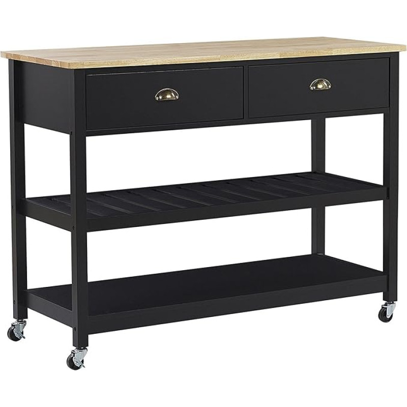 Navarino suur serveerimisvanker Country House stiilis must/heleda puidu värvi