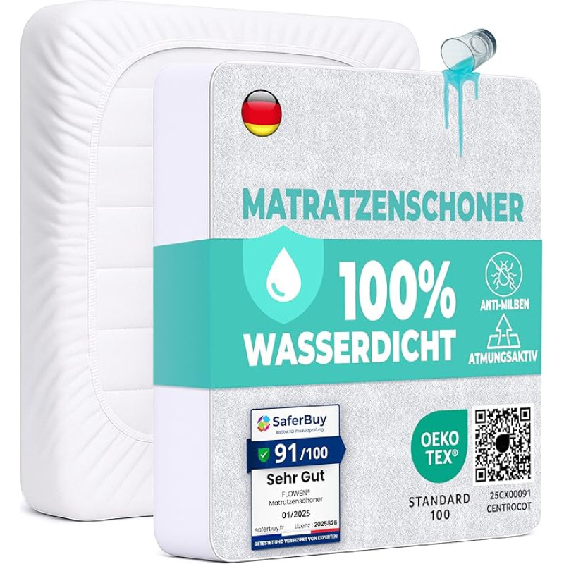 Madratsikaitse, 120 x 200 cm, 2 tk, veekindel madratsi pealiskate, voodipesu, niiskuskaitse, puuvillane/mikrokiust inkontinentsi pad, hingav kate, voodile, pestav