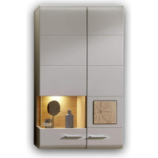 Stella Trading Fun Plus 2 rippuv vitriinkapp basaldist, kaunite puidu aplikatsioonidega - klaasvitriin koos LED-valgustusega - 80 x 136 x 37 cm (B x K x S)