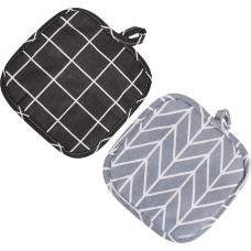 TOYANDONA 4 Stück Teiliges Baumwolle leinen Tischsets Hitzebeständig und Wiederverwendbar Schmutzabweisend rutschfest für Esstisch und Küche Inklusive Graue Pfeilmuster und Schwarze Karos