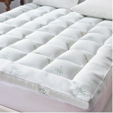 tuphen Matratzenauflage für Doppelbett - kühlender, gesteppter Matratzenschoner mit 45,7 cm tiefer Tasche, weicher, atmungsaktiver Bettauflage, erhöht den Komfort und unterstützt erholsamen Schlaf