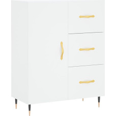vidaXL Sideboard, kapp 3 sahtliga, 2 kambriga, Highboard elutoa kapp ukse metalljalgadega, kapi küljepaneel, külgkapp, valge puitmaterjaliga