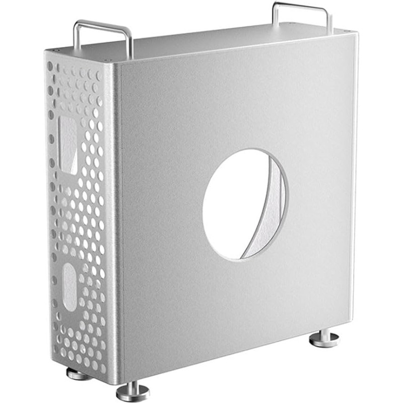 Desktop Stand, Alumiinium Chassis Stand, Chassis Stand for Mac, Mini M-4, Alumiiniumsulamist vertikaalne stend Mac, Mini M-4, Parem jahutus, lihtne juurdepääs toitelülitile