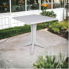 Nelinurkne laud välis- ja siseruumidesse, valmistatud Itaalias, 70 x 70 x 72 cm, valge värvus