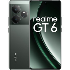 realme GT6 nutitelefon 5G 12 + 256 GB, Snapdragon 8s Gen 3 kiibistik, 6000nit Ultra Bright Display, Sony LYT-808 OIS kaamera, 120 W SUPERVOOC laadimine, 5500 mAh massiivne aku, Razor Green (ilma adapterita)