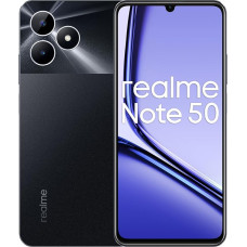 realme Note 50 nutitelefon 3+64 GB, 90 Hz elutruu ekraan, 48-kuu voolutugevuse kaitse, 13MP AI kaamera, 7,99 mm Ultra Slim, 5000 mAh massiivne aku, Midnight Black (ilma adapterita)