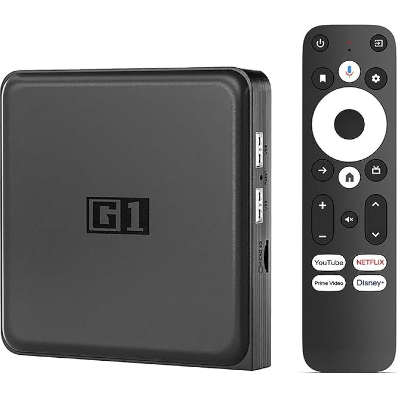 Android TV Box G1 4K HDR Smart Streaming Player 4GB RAM WLAN/WiFi 6 LAN USB | Toetab Netflix, YouTube, Disney+