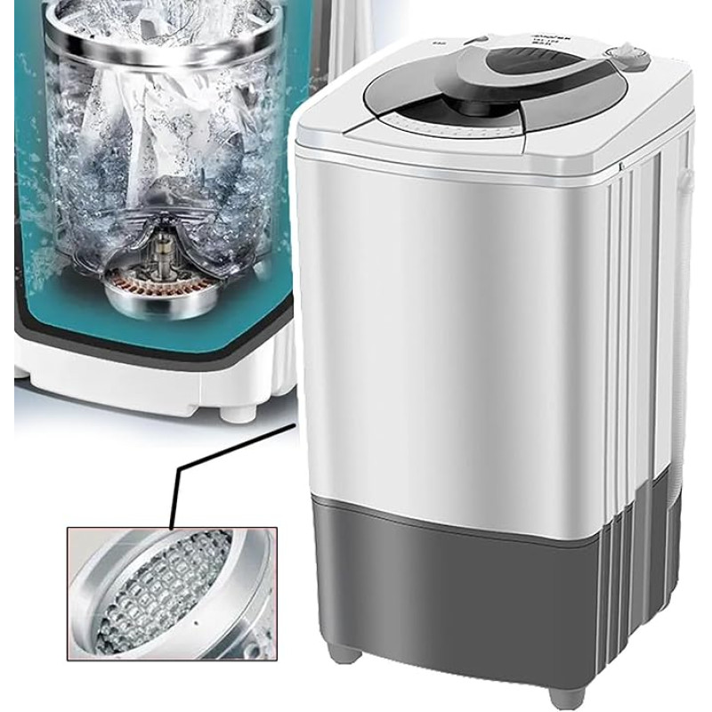 WhAeoy kaasaskantav trummelkuivati, tsentrifuugimismasin, roostevabast terasest sisemine silinder + sinine valgus + energiasäästu + mugav töö, telkimiseks kodurõivaste jaoks, A