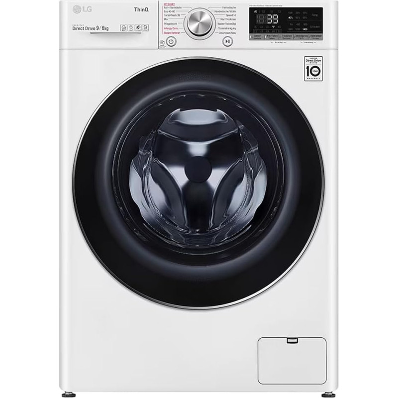 LG Electronics V7WD96H1A pesukuivati AI DD, 9 kg pesu, 6 kg kuivatamine, 1400 p/min, aur, TurboWash 360°, Feel-Good trummel, Wi-Fi funktsioon, valge