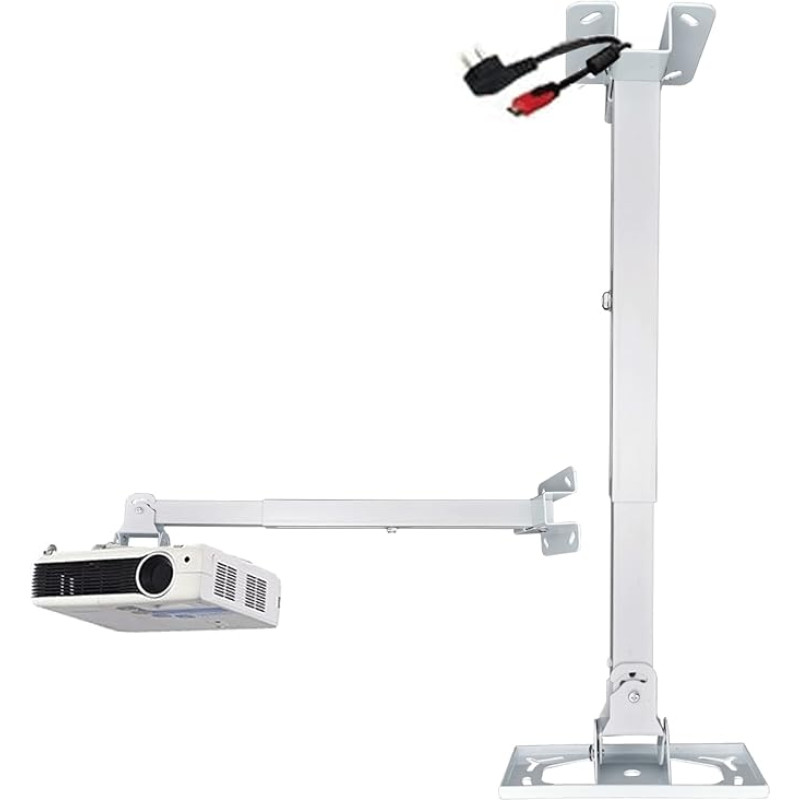 Deselen projektori lae- ja seinakinnitus, lihtne paigaldus mitmekülgne projektori kinnitus laele, universaalne seinaprojektori kinnitus Max 20 kg, valge