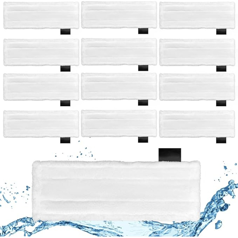 12 Floor Cloths for Kärcher Steam Cleaners – Kärcher Steam Cleaner Accessories Suitable for Easyfix SC 2, Sc 3, Sc 4, SC 5: Kärcher Cloths for Steam Cleaners and Microfibre Cloths for Efficient