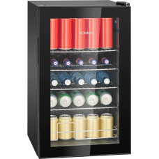 Bomann® KSG 7287 Drinks Fridge 4 Shelves Extra Quiet Fridge with Glass Door Continuous Temperature Control Bottle Fridge 63 L Mini Fridge Glass Door Fridge Drinks