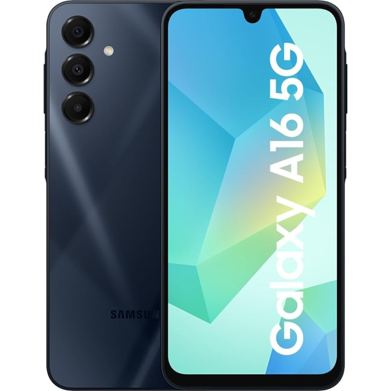 Samsung Galaxy A16 5G nutitelefon ilma lepinguta, mobiiltelefon Androidiga, 50 MP põhikaamera, 16,91 cm / 6,7-tolline ekraan, 128 GB, sinine must