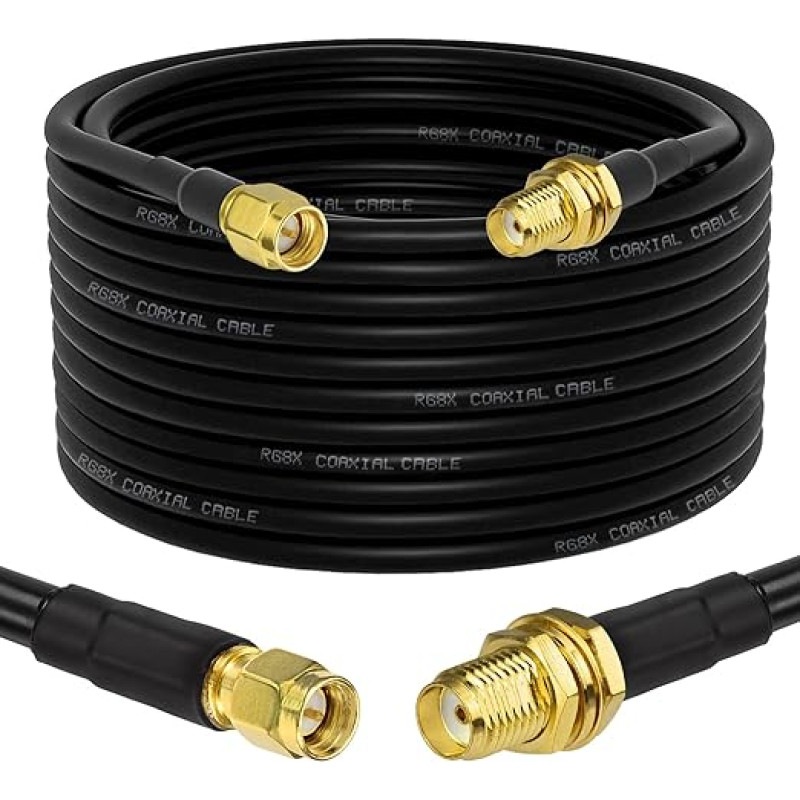 Superbat SMA Extension Cable 10 m WLAN Antenna Cable SMA Male to Female Low-Loss RG8X Coaxial Cable for 5G Modem, Router, WiFi Antenna, Ham Radio/GPS/WiFi/SDR Equipment