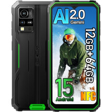 Blackview BV4800SE Android 15 Outdoor mobiiltelefon 2025, 12GB + 64GB/2TB ehitusplatsi mobiiltelefon, 6,56-tolline HD+ välistelefoni ilma lepinguta, 16MP, 5100mAh, IP68 veekindel, Dual SIM 4G